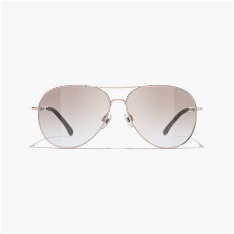 chanel pink gold pilot|Pilot Sunglasses Titanium & Calfskin Pink Gold. Lenses: Beige.